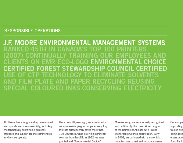 Responsible Operations page from brochure