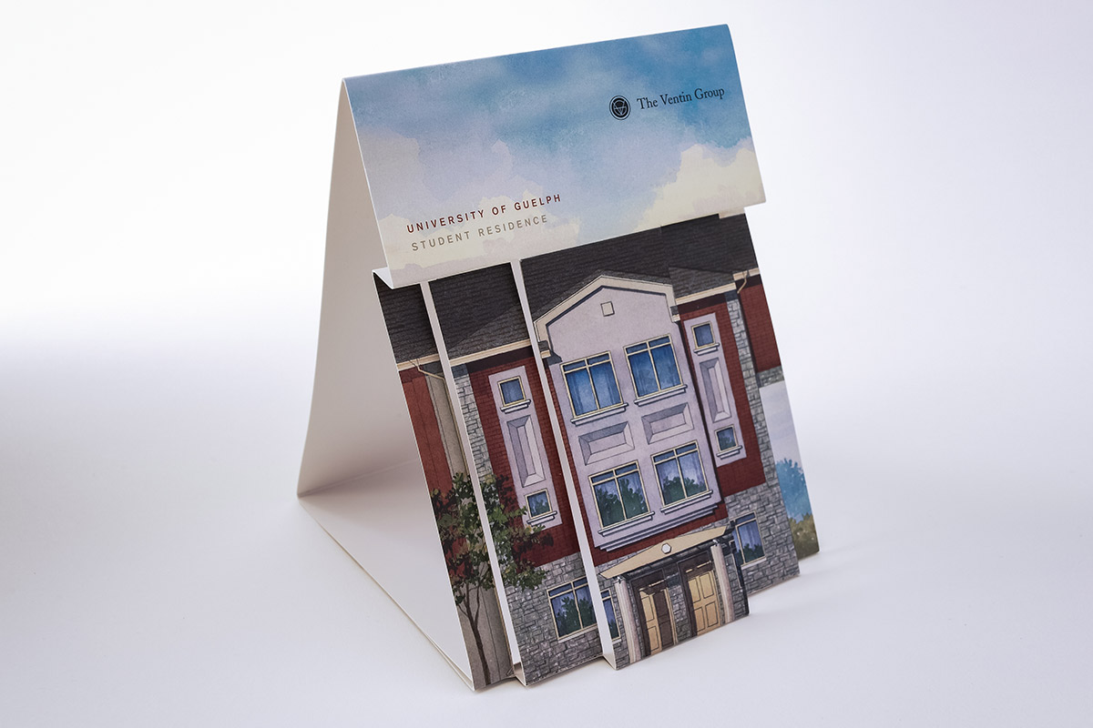 The Ventin Group popup card featuring the University of Guelph Student Residence