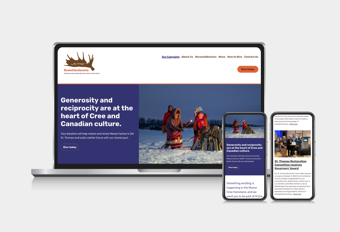 Sawelihcikewin homepage desktop and mobile mockups