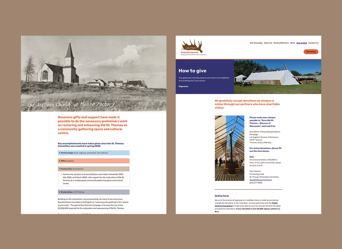 Sawelihcikewin News article and How to Give webpages