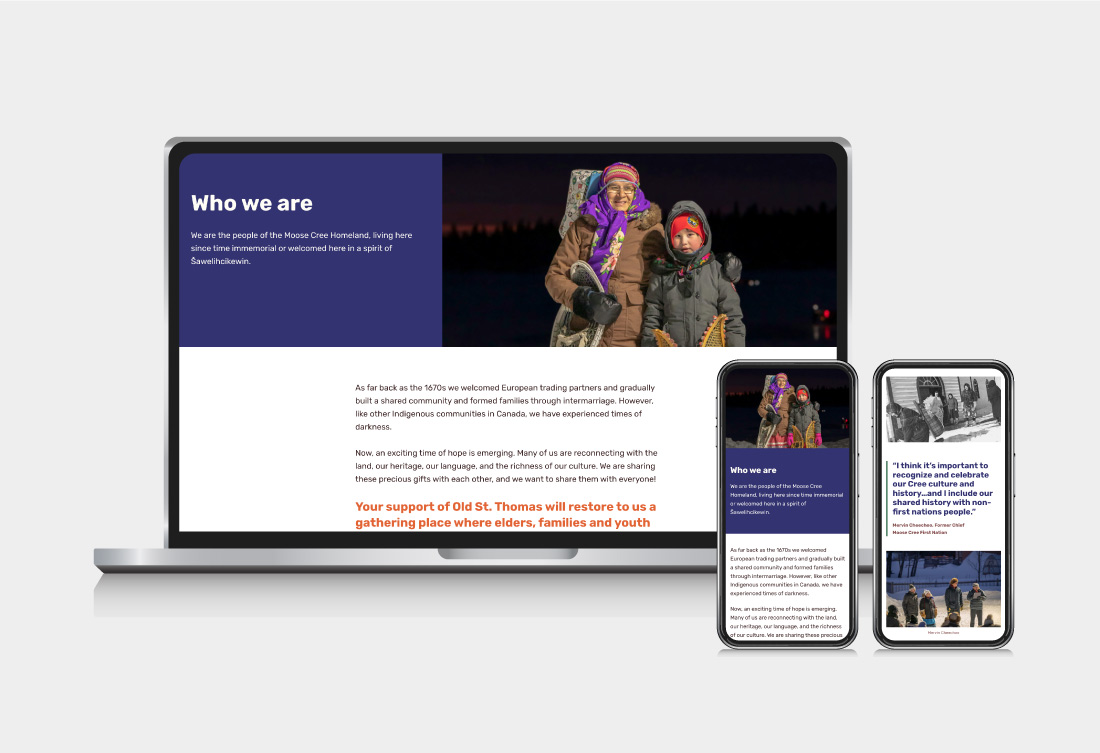 Sawelihcikewin Who We Are desktop and mobile mockups
