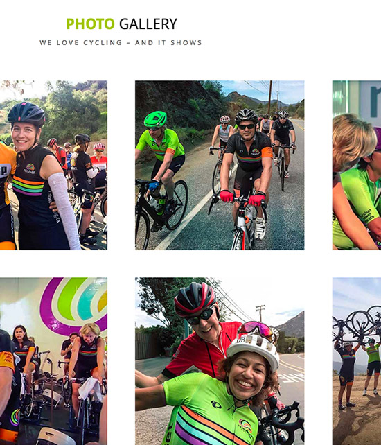 Close up of website photo gallery